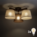 BRILAGI - LED-pintakiinnitteinen kattovalaisin LATTE 3xE27/15W/230V mänty/sekoitus