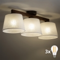 BRILAGI - LED Pintakiinnitteinen kattovalaisin LATTE 3xE27/15W/230V mänty/valkoinen