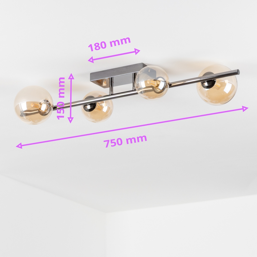 Brilagi - LED Pintakiinnitteinen kattovalaisin MILLA 4xG9/3W/230V musta kromi/kulta