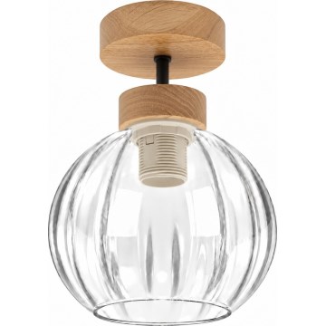 BRILAGI - LED Pintakiinnitteinen kattovalaisin RETRO GLASS 1xE27/60W/230V halkaisija 18 cm tammi/kirkas