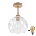 BRILAGI - LED pintakiinnitteinen kattovalaisin RETRO GLASS 1xE27/60W/230V halkaisija 25 cm beige/kirkas