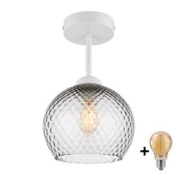BRILAGI - LED pintakiinnitteinen kattovalaisin RETRO GLASS 1xE27/60W/230V Ø 18 cm valkoinen/savunharmaa