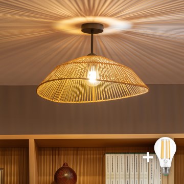 Brilagi - LED-pintavalaisin CERIA BOHO 1xE27/60W/230V Ø 50 cm musta/ruskea