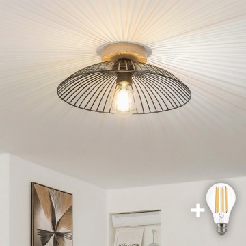 Brilagi - LED-pintavalaisin CERIA WIRE 1xE27/40W/230V halkaisija 26 cm musta/tammi