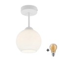 BRILAGI - LED-pintavalaisin RETRO GLASS 1xE27/60W/230V halkaisija 15 cm valkoinen