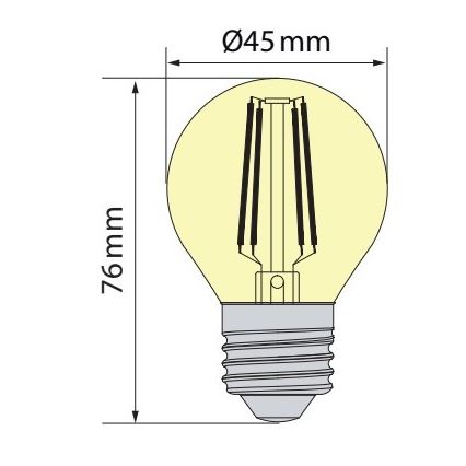 Brilagi - LED-polttimo FILAMENT CLASIC ONE P45 E27/6,5W/230V 3000K