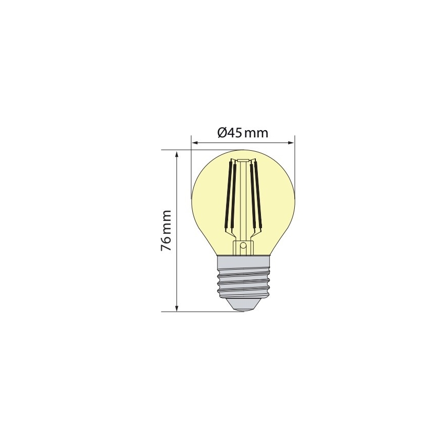 Brilagi - LED-polttimo FILAMENT CLASIC ONE P45 E27/6,5W/230V 3000K
