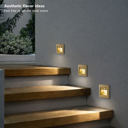 Brilagi - LED-porrasvalaisin anturilla STEP LIGHT LED/1,5W/230V IP44 kullanvärinen