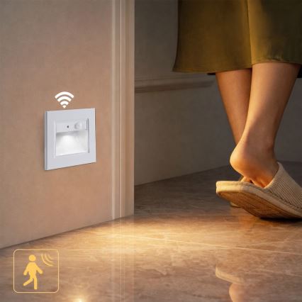 Brilagi - LED-porrasvalo anturilla STEP LIGHT LED/1,5W/230V IP44 valkoinen
