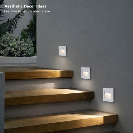 Brilagi - LED-porrasvalo anturilla STEP LIGHT LED/1,5W/230V IP44 valkoinen