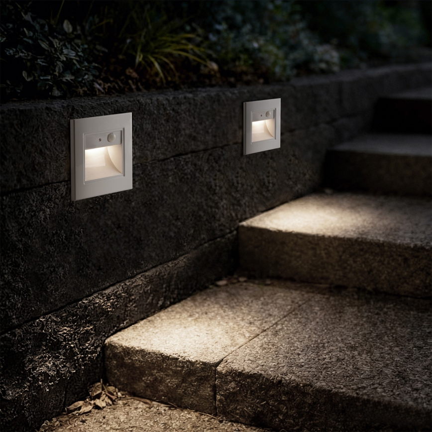 Brilagi - LED-porrasvalo anturilla STEP LIGHT LED/1,5W/230V IP44 valkoinen