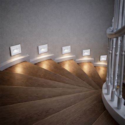Brilagi - LED-porrasvalo anturilla STEP LIGHT LED/1,5W/230V IP44 valkoinen