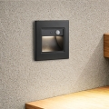 Brilagi - LED-porrasvalaisin liiketunnistimella STEP LIGHT LED/1,5W/230V IP44 musta