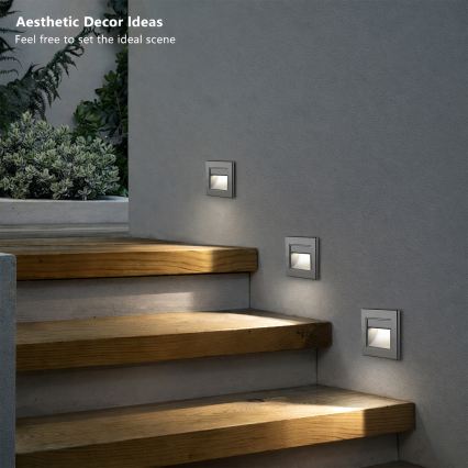 Brilagi - LED-porrasvalaisin STEP LIGHT LED/1,5W/230V IP44 antrasiitti
