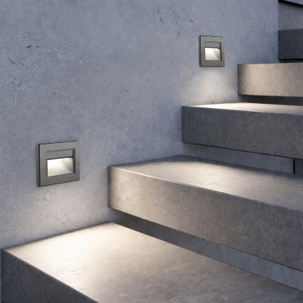 Brilagi - LED-porrasvalaisin STEP LIGHT LED/1,5W/230V IP44 antrasiitti