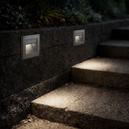 Brilagi - LED-porrasvalaisin STEP LIGHT LED/1,5W/230V IP44 antrasiitti