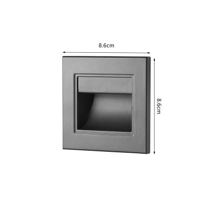 Brilagi - LED-porrasvalaisin STEP LIGHT LED/1,5W/230V IP44 antrasiitti