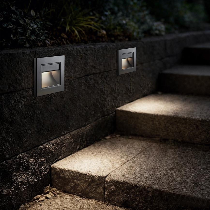 Brilagi - LED-porrasvalaisin STEP LIGHT LED/1,5W/230V IP44 hopea