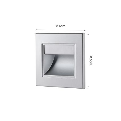 Brilagi - LED-porrasvalaisin STEP LIGHT LED/1,5W/230V IP44 hopea