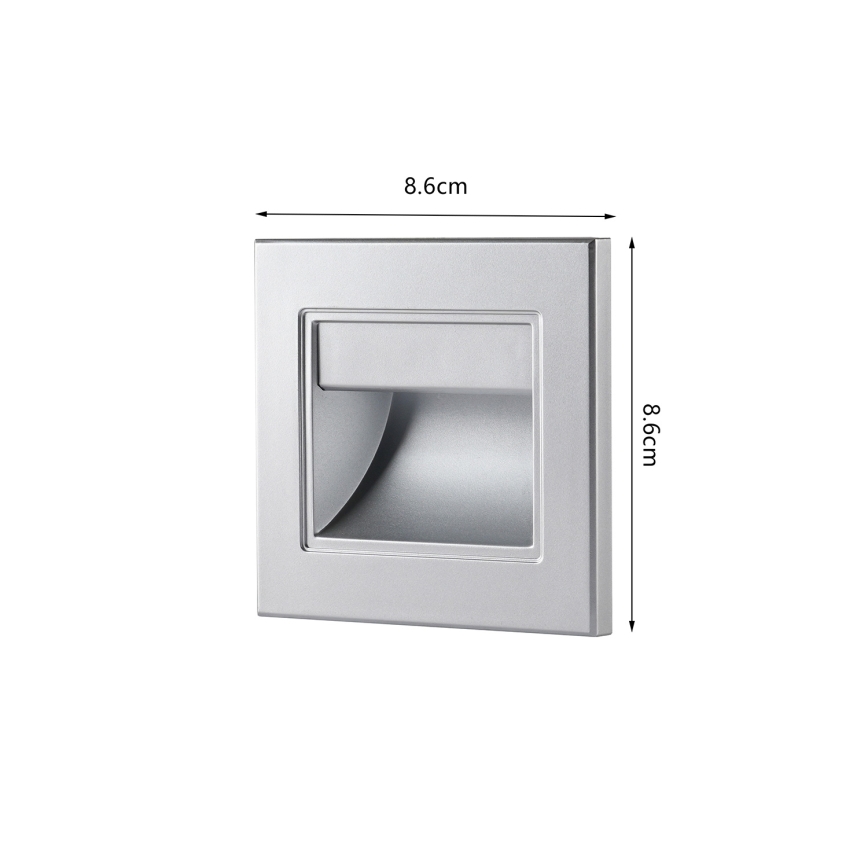 Brilagi - LED-porrasvalaisin STEP LIGHT LED/1,5W/230V IP44 hopea