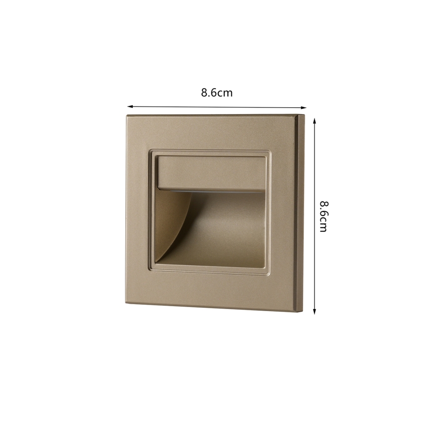 Brilagi - LED-porrasvalaisin STEP LIGHT LED/1,5W/230V IP44 kultainen