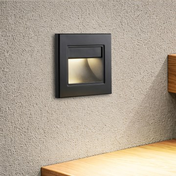 Brilagi - LED-porrasvalaisin STEP LIGHT LED/1,5W/230V IP44 musta