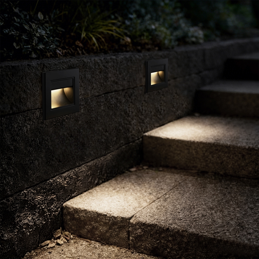 Brilagi - LED-porrasvalaisin STEP LIGHT LED/1,5W/230V IP44 musta