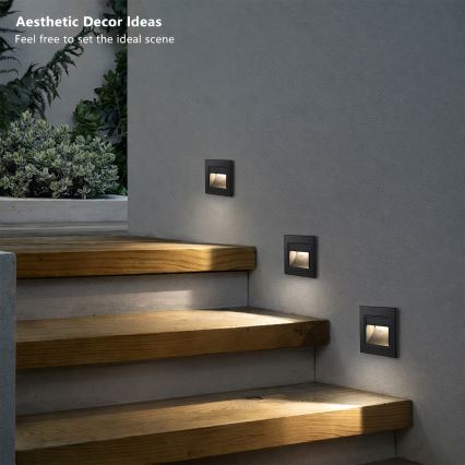 Brilagi - LED-porrasvalaisin STEP LIGHT LED/1,5W/230V IP44 musta