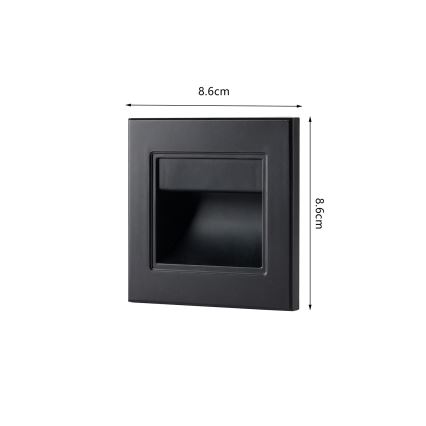 Brilagi - LED-porrasvalaisin STEP LIGHT LED/1,5W/230V IP44 musta
