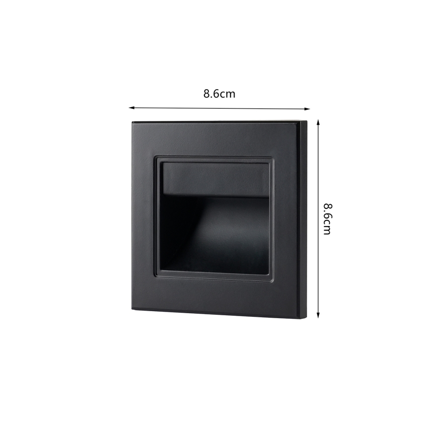 Brilagi - LED-porrasvalaisin STEP LIGHT LED/1,5W/230V IP44 musta