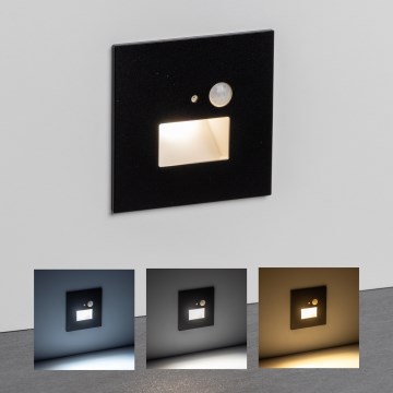 Brilagi - LED Porrasvalo liiketunnistimella JACK LED/1,5W/230V 3000K/4000K/6500K musta