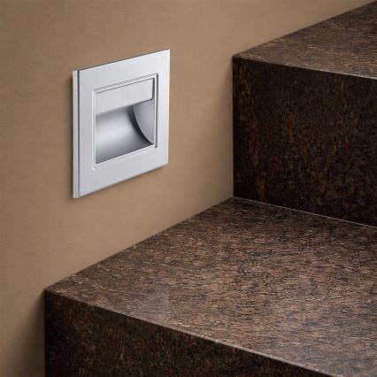 Brilagi - LED-portaikkovalaisin STEP LIGHT LED/1,5W/230V IP44 hopea