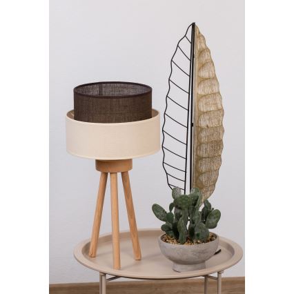 Brilagi - LED-pöytälamppu BOHO-tyyli 1xE27/15W/230V kermanvärinen/ruskea