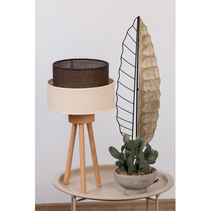 Brilagi - LED-pöytälamppu BOHO-tyyli 1xE27/15W/230V kermanvärinen/ruskea