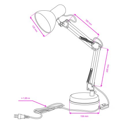 Brilagi - LED-pöytälamppu ROMERO 1xE27/10W/230V pinkki