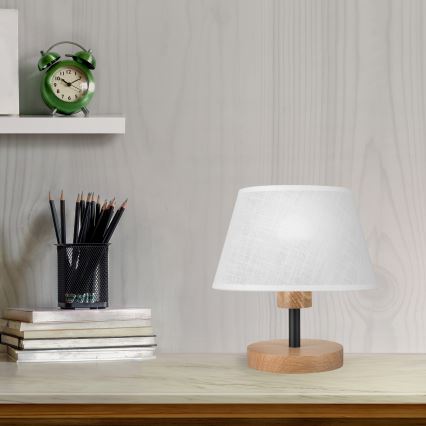 Brilagi - LED Pöytävalaisin ANTHONY 1xE14/40W/230V tammi/valkoinen