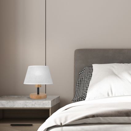 Brilagi - LED Pöytävalaisin ANTHONY 1xE14/40W/230V tammi/valkoinen