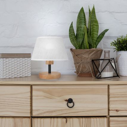 Brilagi - LED Pöytävalaisin ANTHONY 1xE14/40W/230V tammi/valkoinen