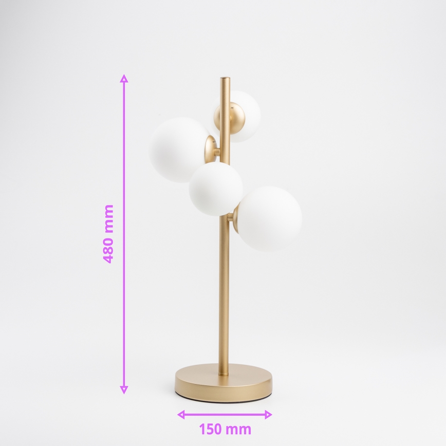 Brilagi - LED-pöytävalaisin MILLA 4xG9/3W/230V kulta/valkoinen