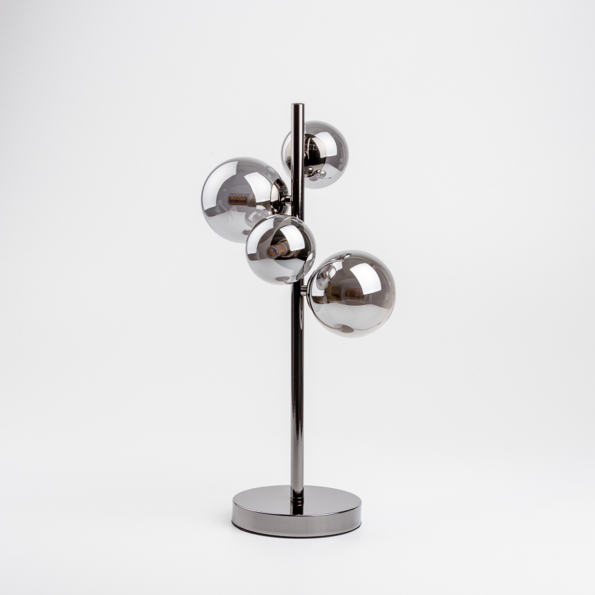 Brilagi - LED pöytävalaisin MILLA 4xG9/3W/230V musta kromi/savunvärinen