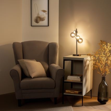 Brilagi - LED pöytävalaisin MILLA 4xG9/3W/230V musta kromi/savunvärinen