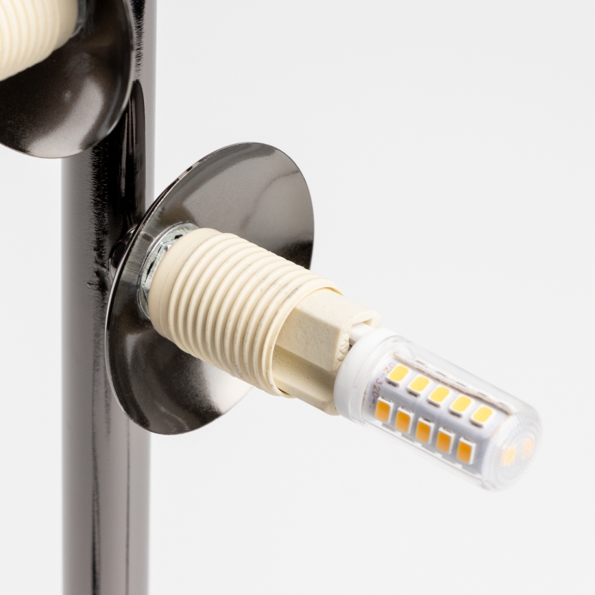 Brilagi - LED pöytävalaisin MILLA 4xG9/3W/230V musta kromi/savunvärinen