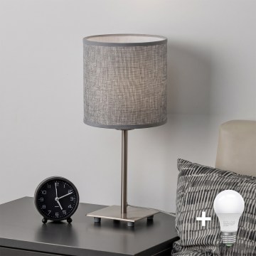 Brilagi - LED-pöytävalaisin NUBILA 1xE27/60W/230V harmaa