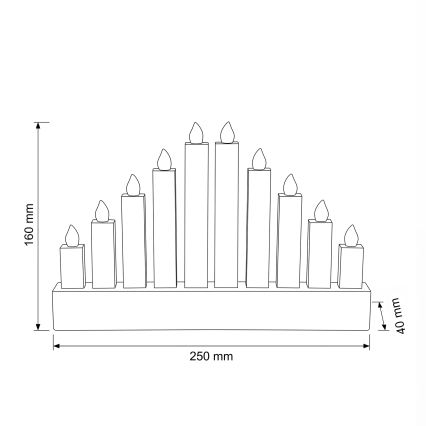 BRILAGI - LED Puinen joulukynttelikkö 10xLED/2xAA