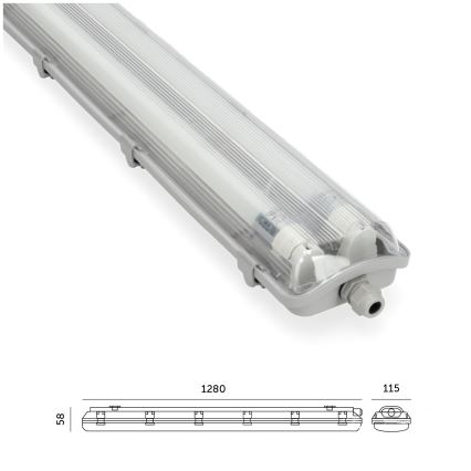 Brilagi - LED-putkityövalo OPTIMA T8 2xG13/18W/230V 4000K IP65 128 cm