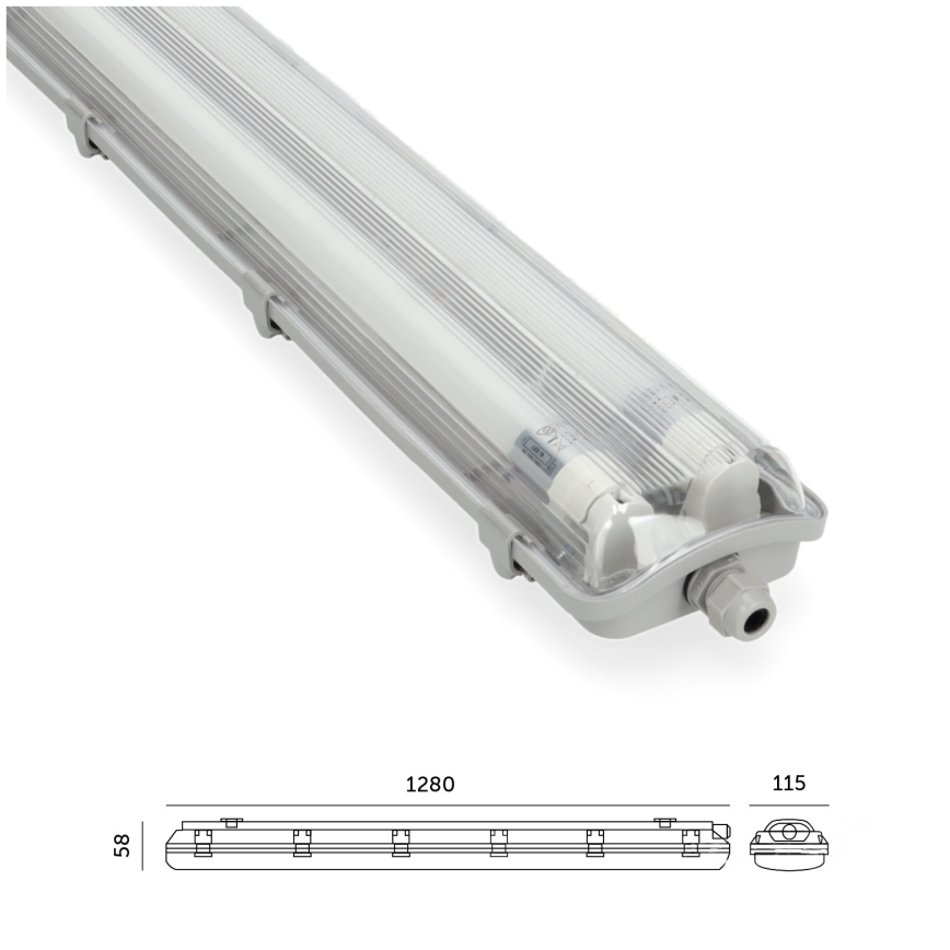 Brilagi - LED-putkityövalo OPTIMA T8 2xG13/18W/230V 4000K IP65 128 cm