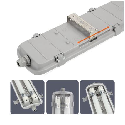 Brilagi - LED-putkityövalo OPTIMA T8 2xG13/18W/230V 6500K IP65 128 cm