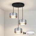BRILAGI - LED RGB+CCT Himennettävä riippuvalaisin vaijerilla AURA LUX 3xGX53/14W/230V 2700-6500K Wi-Fi Tuya musta/savunharmaa