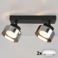 BRILAGI - LED RGB+CCT himmennettävä kohdevalaisin AURA LUX 2xGX53/14W/230V 2700-6500K Wi-Fi Tuya musta/savunharmaa