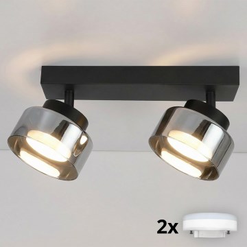 BRILAGI - LED RGB+CCT himmennettävä kohdevalaisin AURA LUX 2xGX53/14W/230V 2700-6500K Wi-Fi Tuya musta/savunharmaa